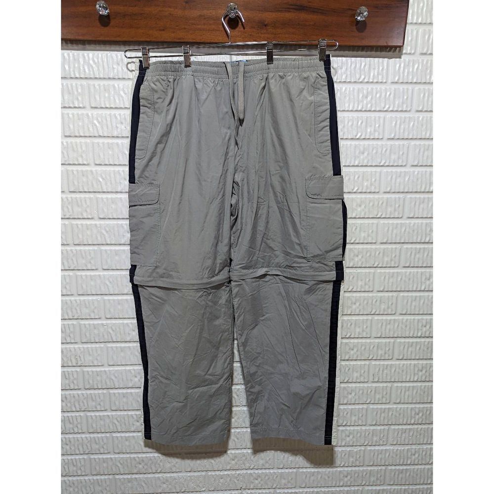 Phys.Sci. Men's Gray & White Convertible Drawstring Waist Cargo Pants Extra Larg
